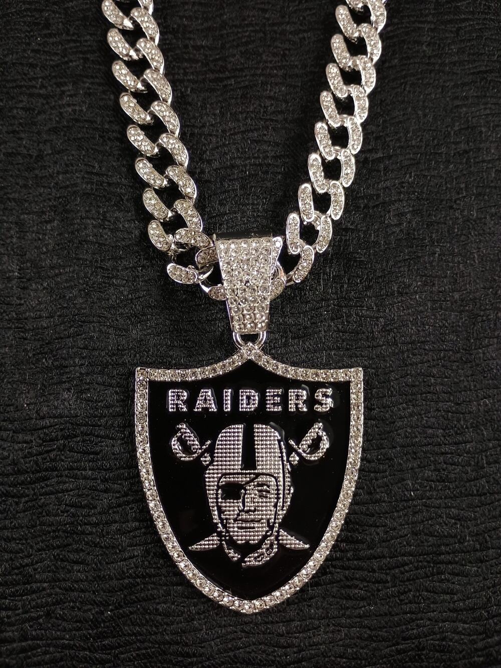 Las Vegas Raiders Necklace Pendant Chain Link NFL Football Hip Hop Jewelry